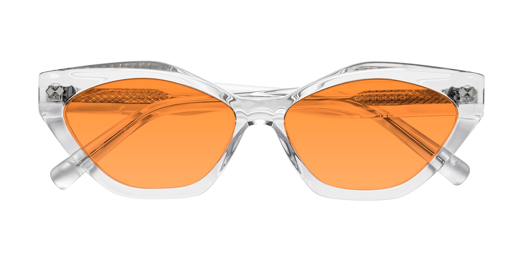 Folded Front of Delphi in Clear with Orange Tinted Lenses