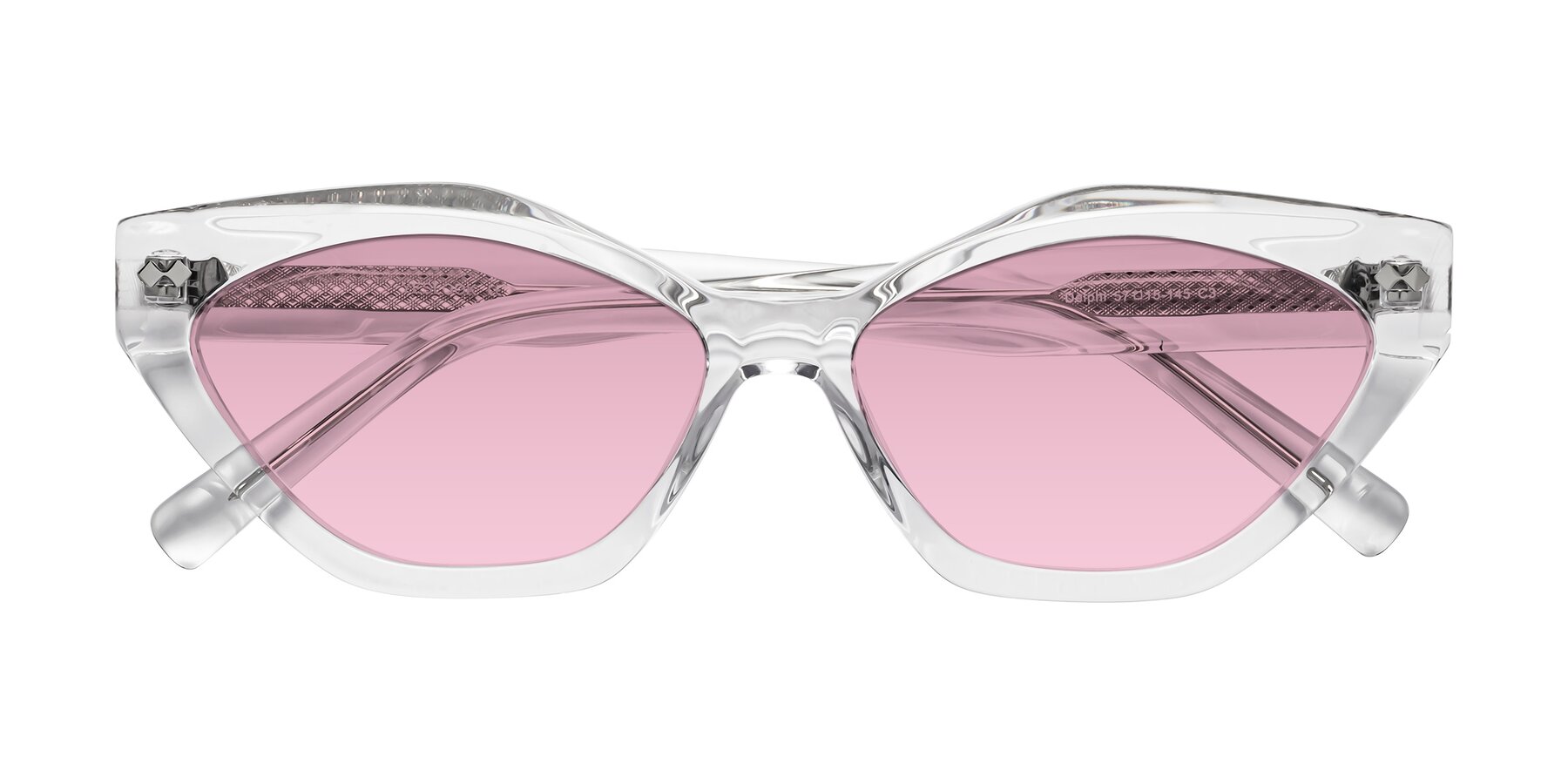 Folded Front of Delphi in Clear with Light Wine Tinted Lenses