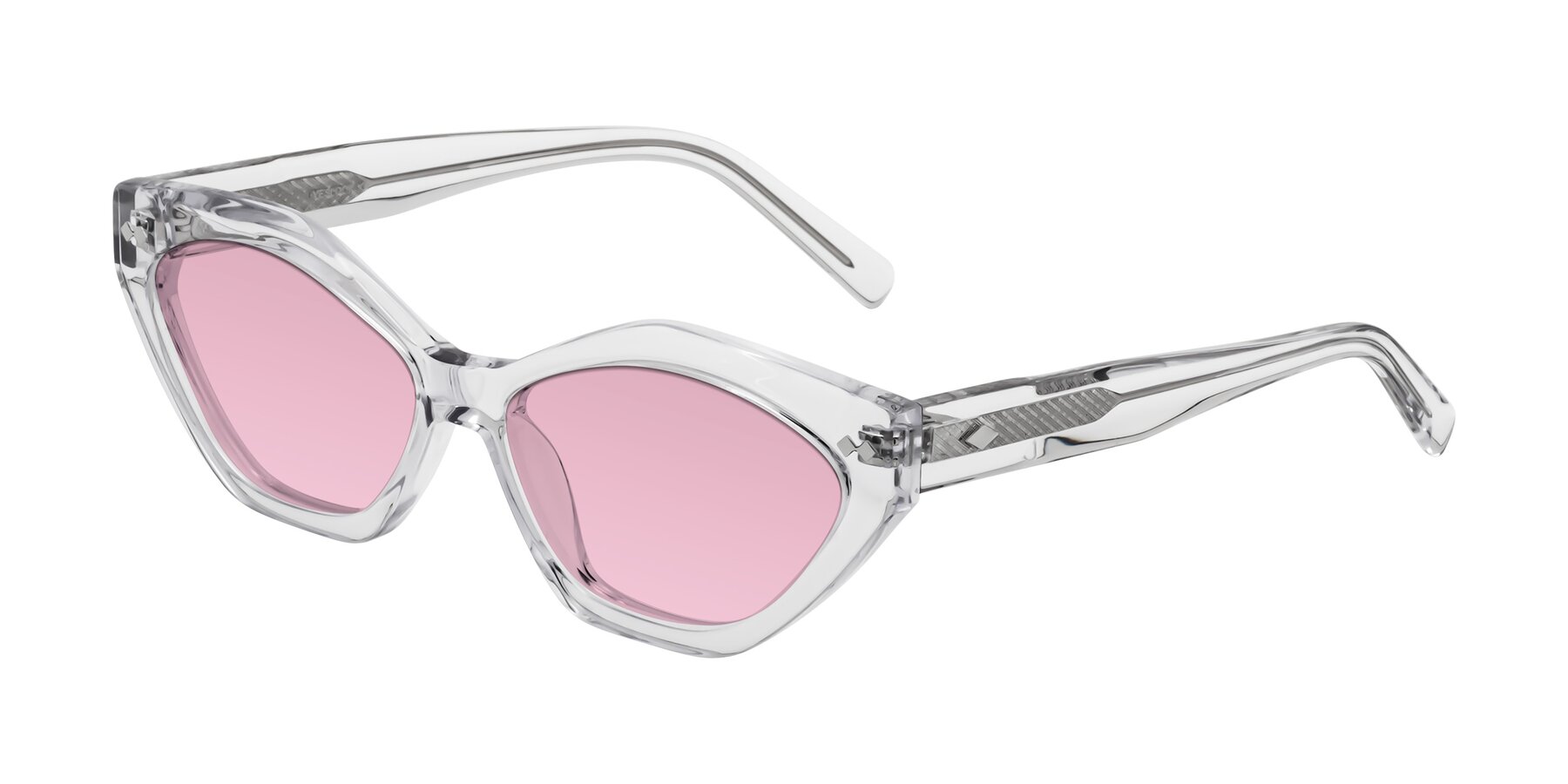 Angle of Delphi in Clear with Light Wine Tinted Lenses