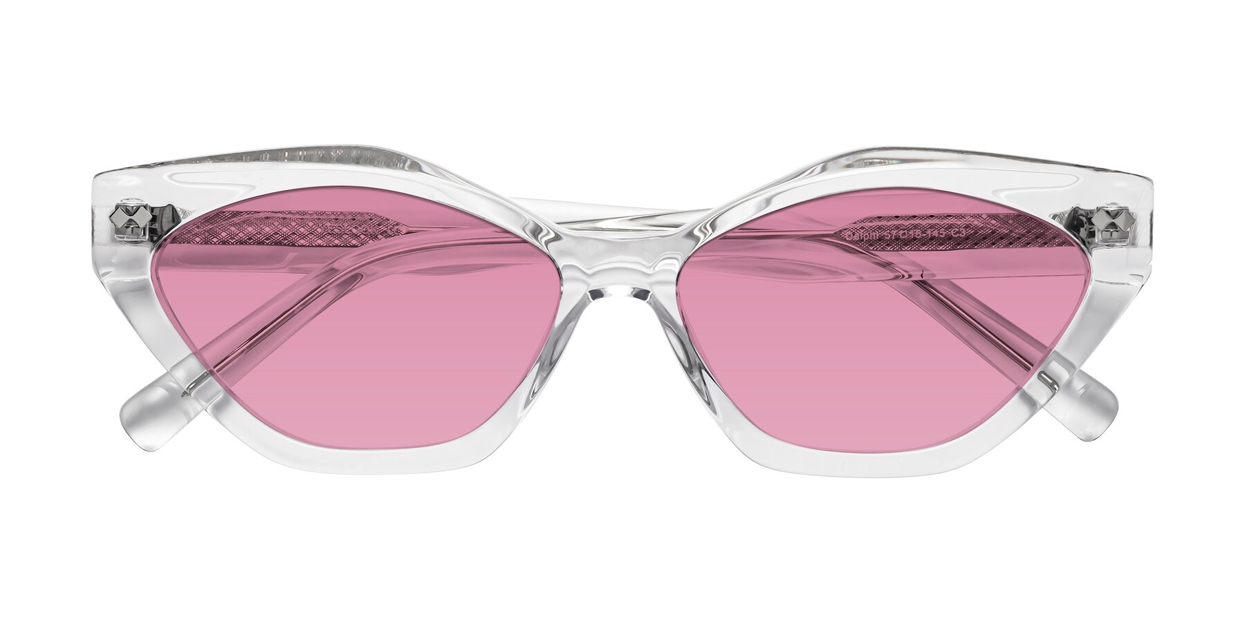 Folded Front of Delphi in Clear with Medium Wine Tinted Lenses