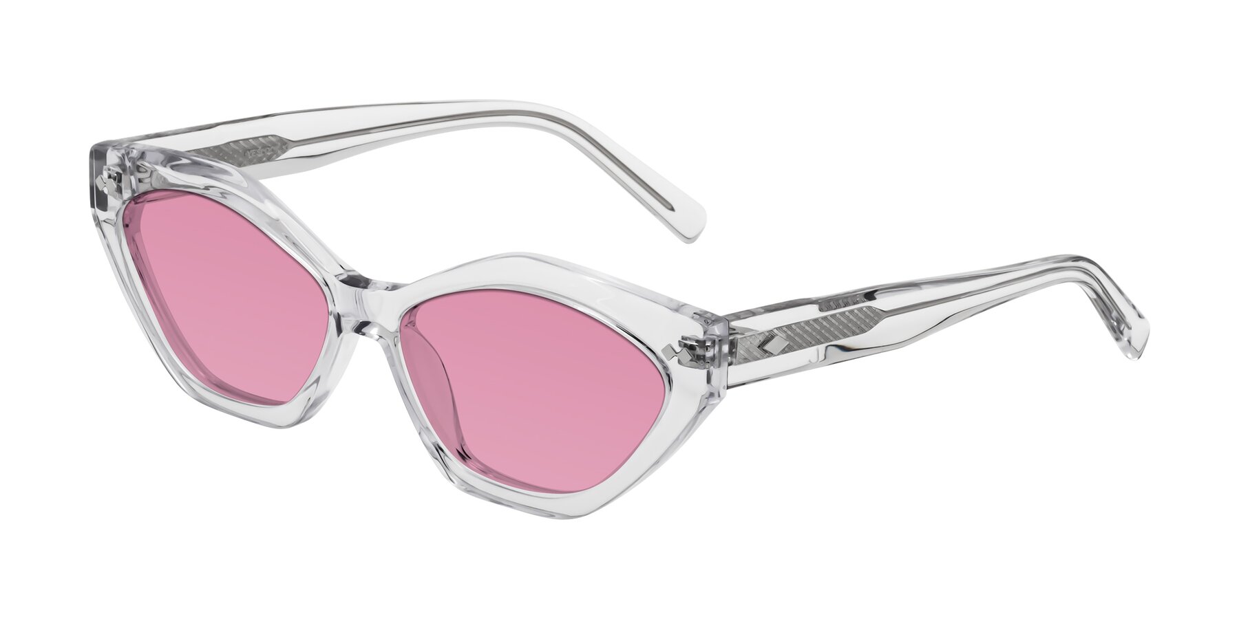 Angle of Delphi in Clear with Medium Wine Tinted Lenses