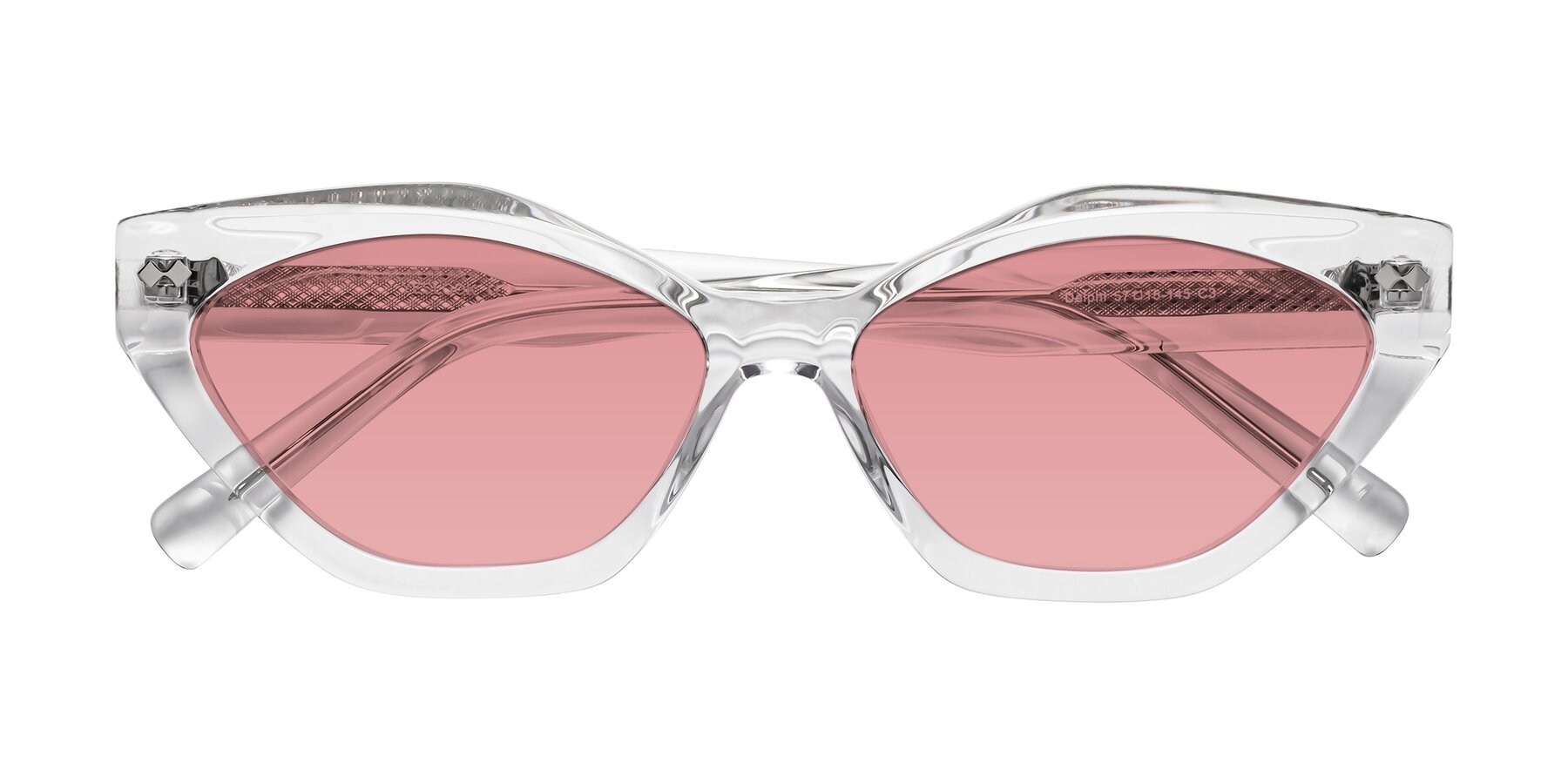 Folded Front of Delphi in Clear with Medium Garnet Tinted Lenses