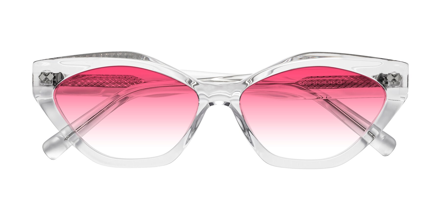 Folded Front of Delphi in Clear with Pink Gradient Lenses