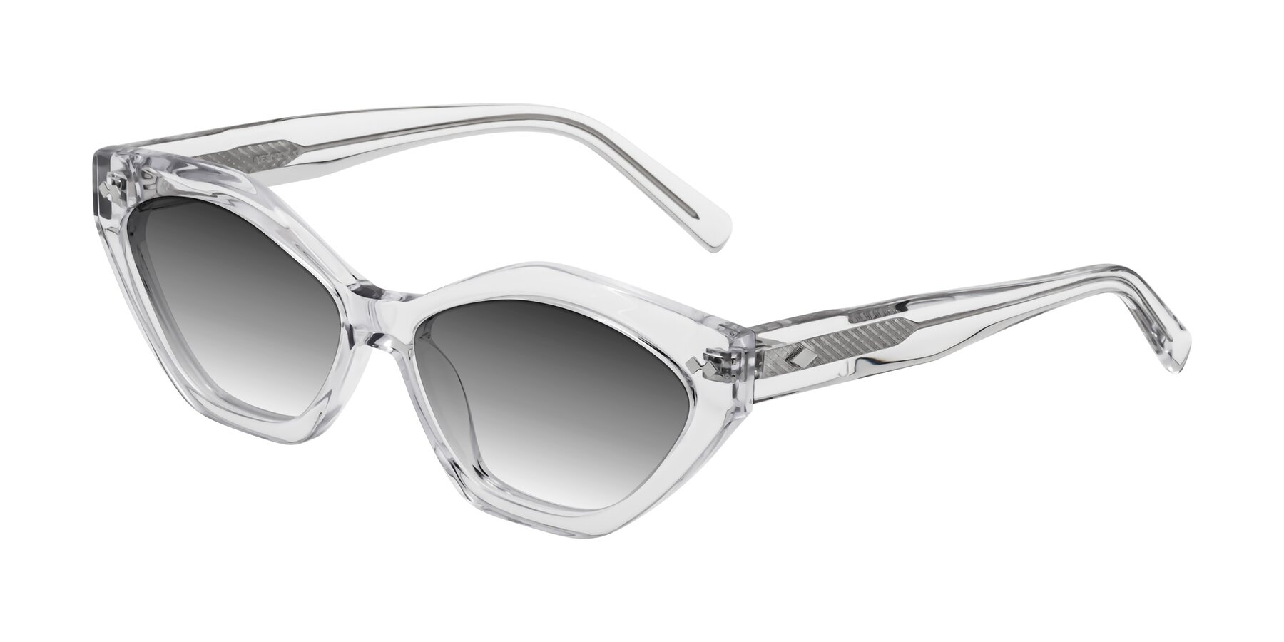 Angle of Delphi in Clear with Gray Gradient Lenses