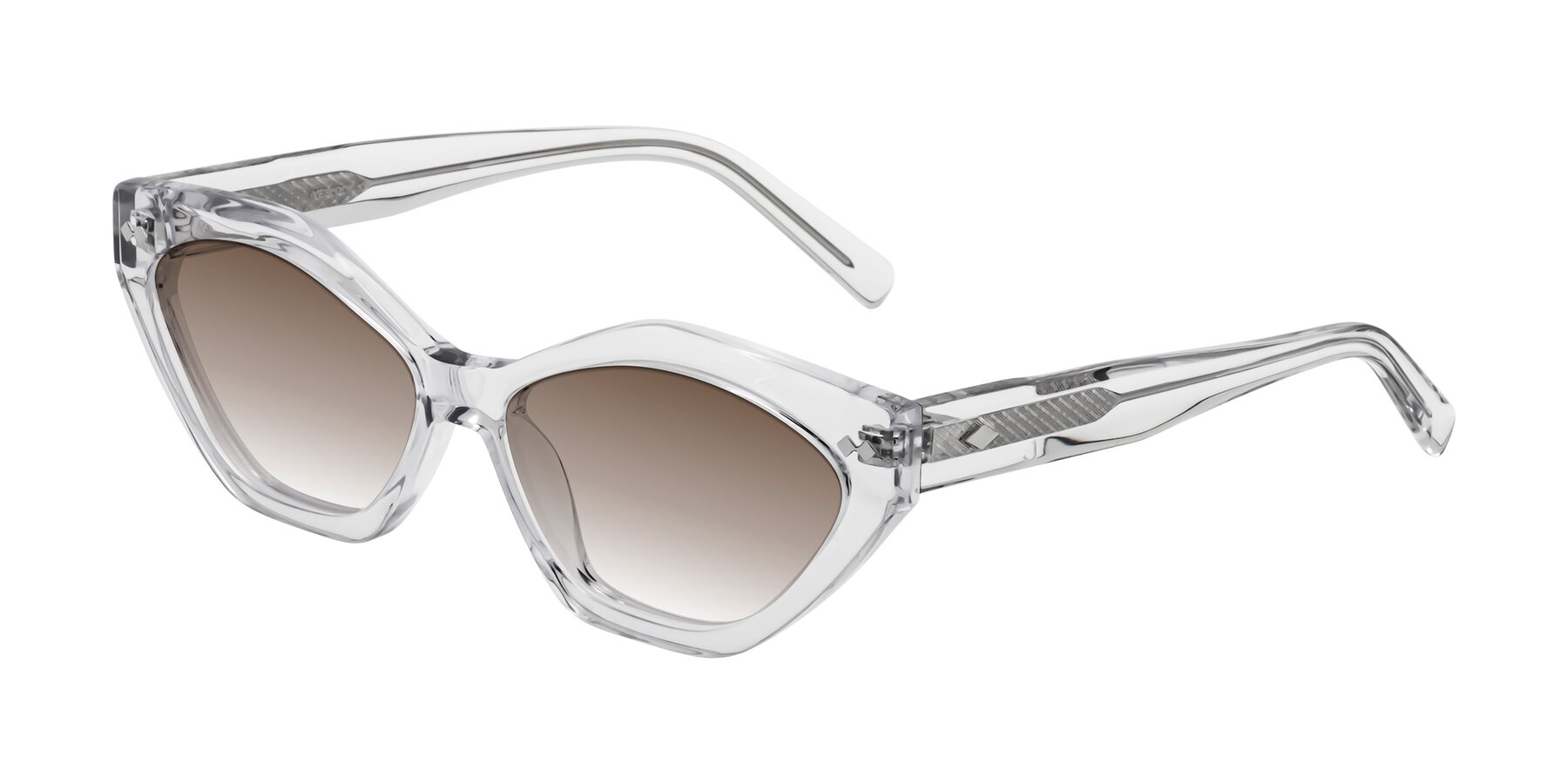 Angle of Delphi in Clear with Brown Gradient Lenses