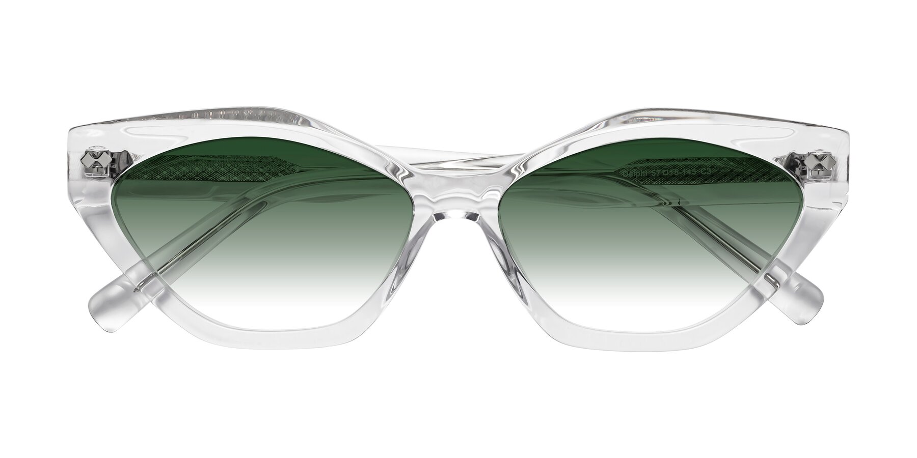 Folded Front of Delphi in Clear with Green Gradient Lenses