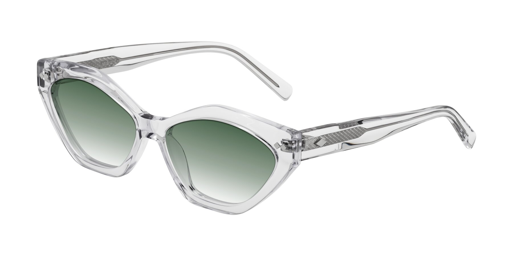 Angle of Delphi in Clear with Green Gradient Lenses