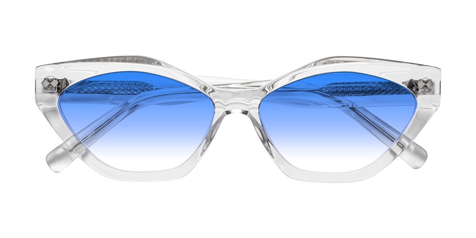 Folded Front of Delphi in Clear with Blue Gradient Lenses