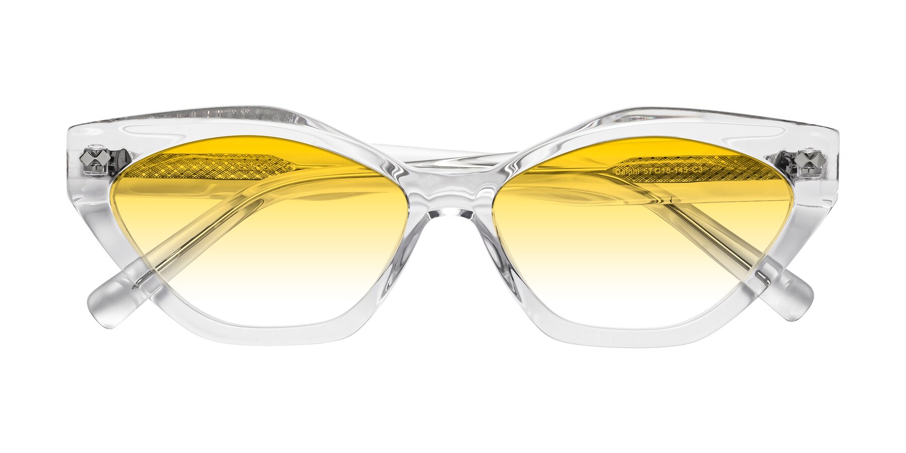 Folded Front of Delphi in Clear with Yellow Gradient Lenses