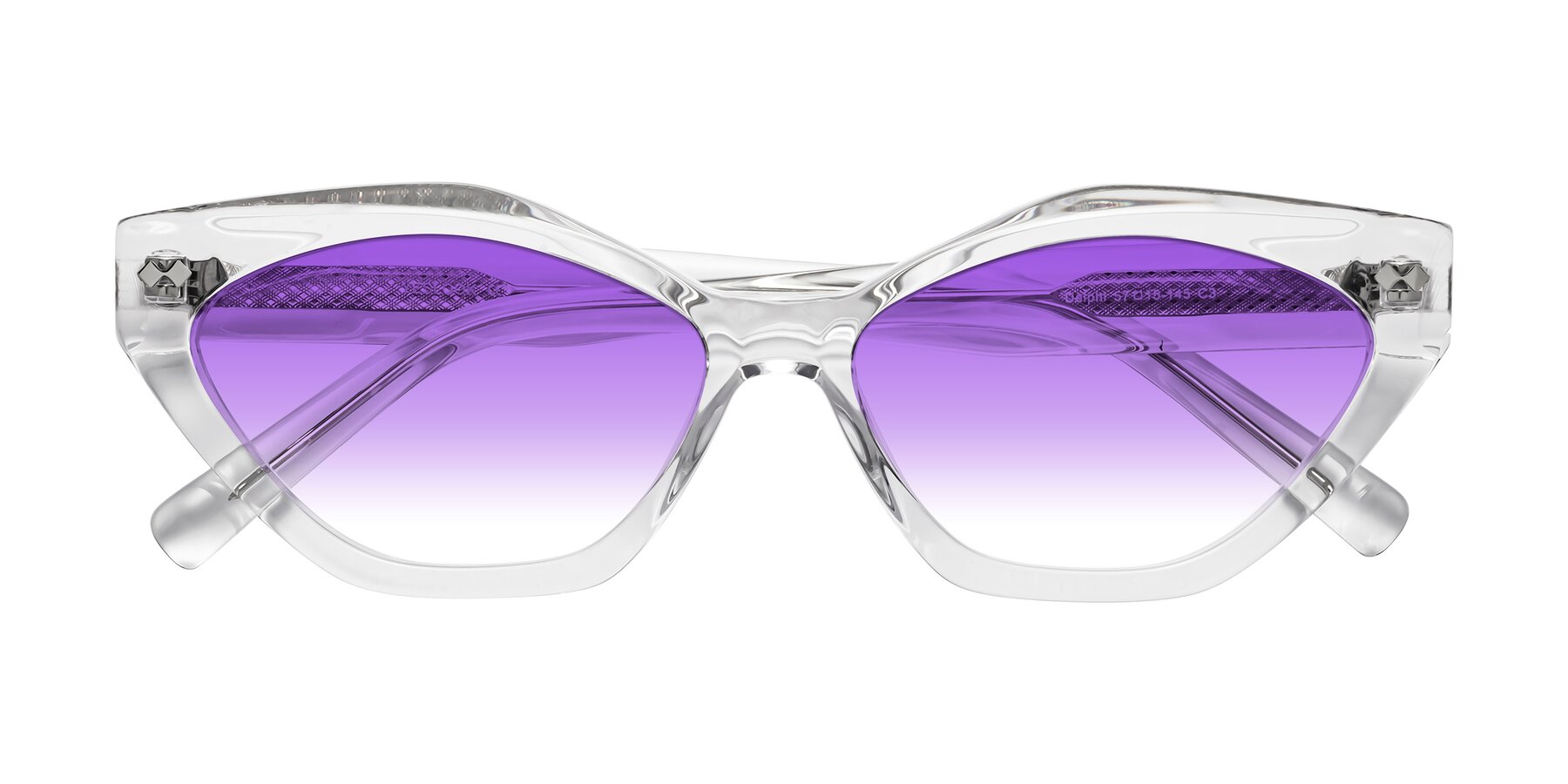 Folded Front of Delphi in Clear with Purple Gradient Lenses