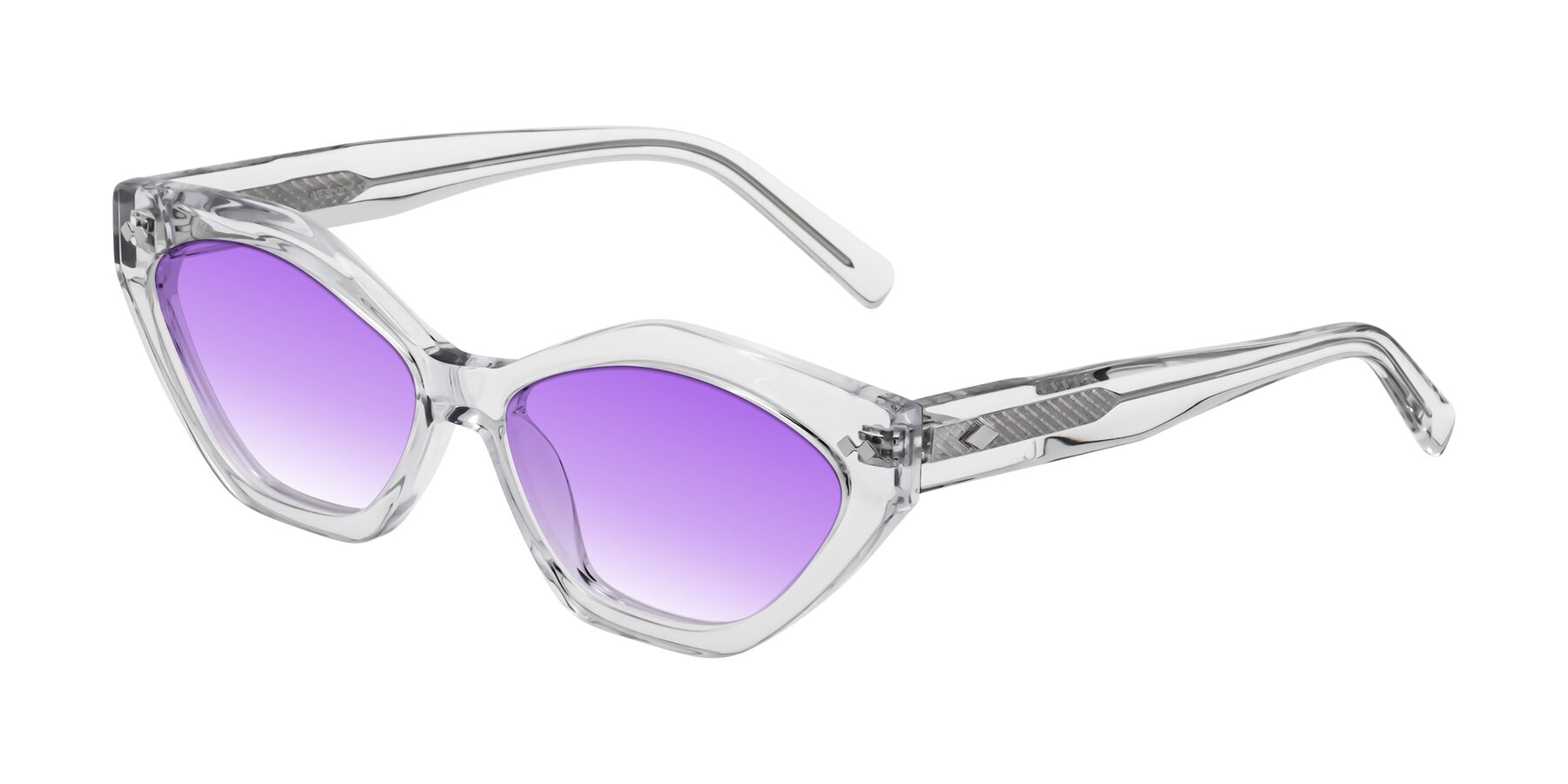 Angle of Delphi in Clear with Purple Gradient Lenses
