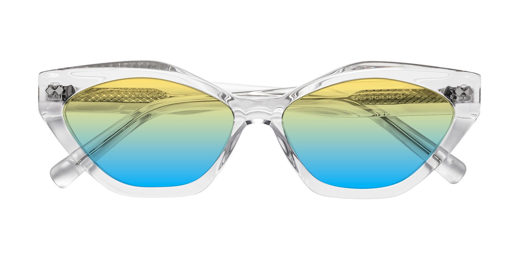 Folded Front of Delphi in Clear with Yellow / Blue Gradient Lenses