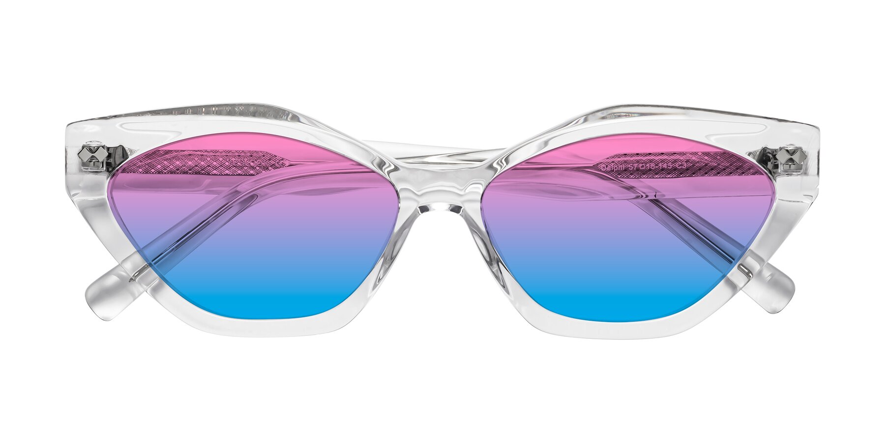 Folded Front of Delphi in Clear with Pink / Blue Gradient Lenses