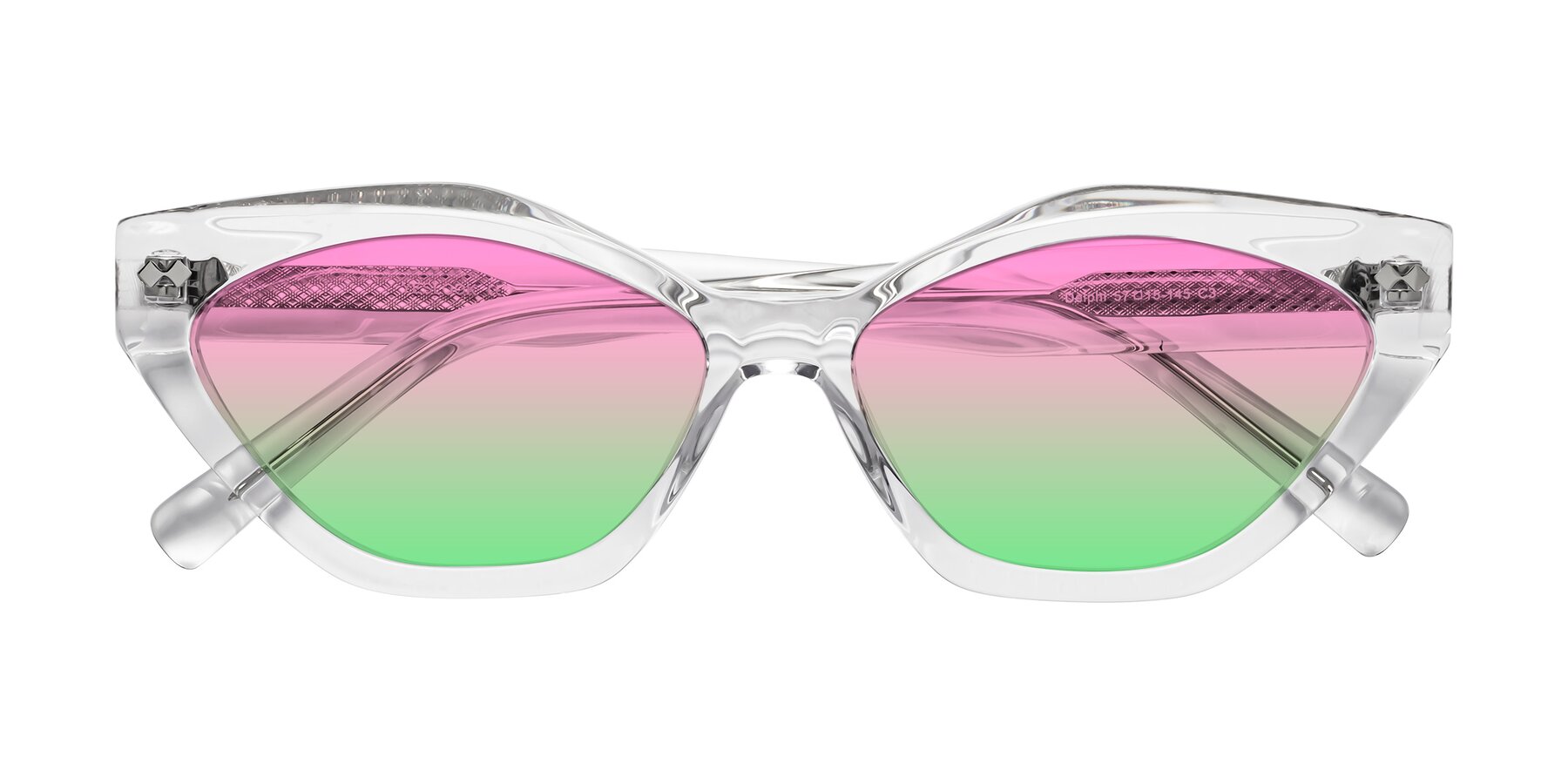 Folded Front of Delphi in Clear with Pink / Green Gradient Lenses
