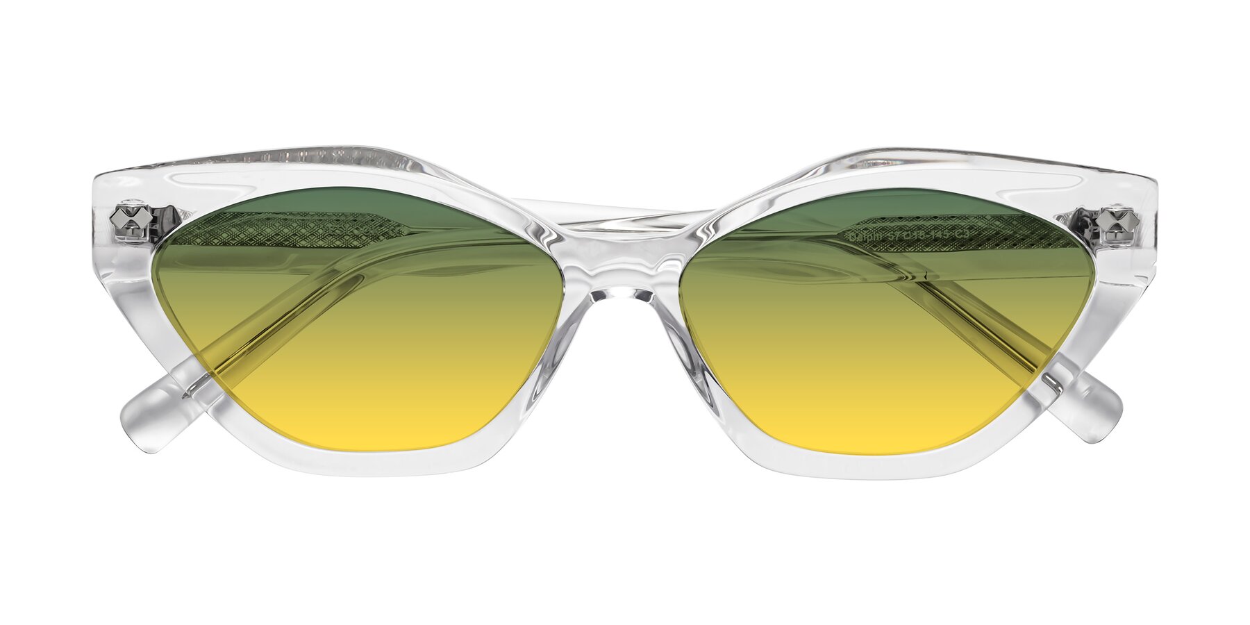 Folded Front of Delphi in Clear with Green / Yellow Gradient Lenses