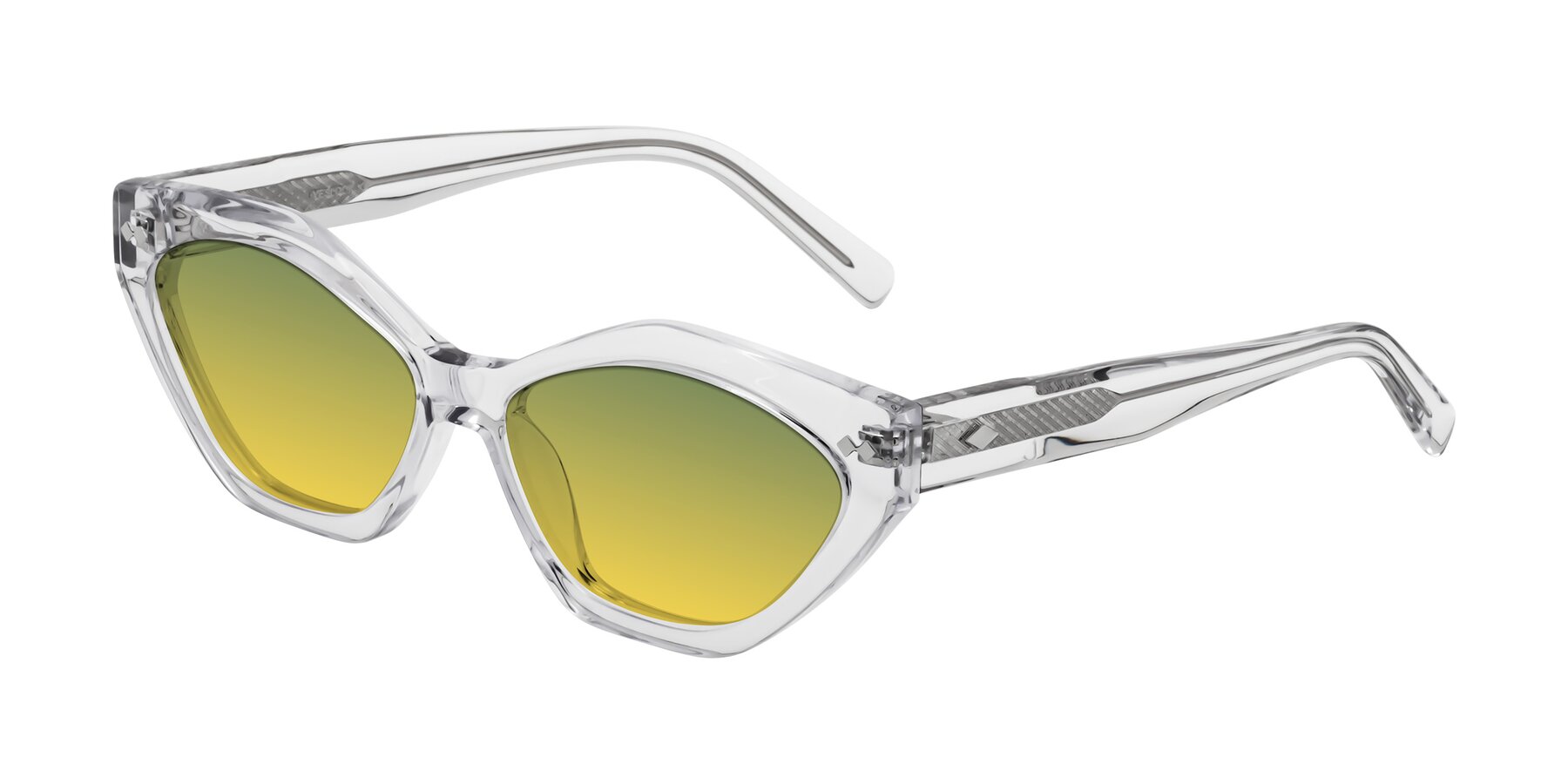 Angle of Delphi in Clear with Green / Yellow Gradient Lenses
