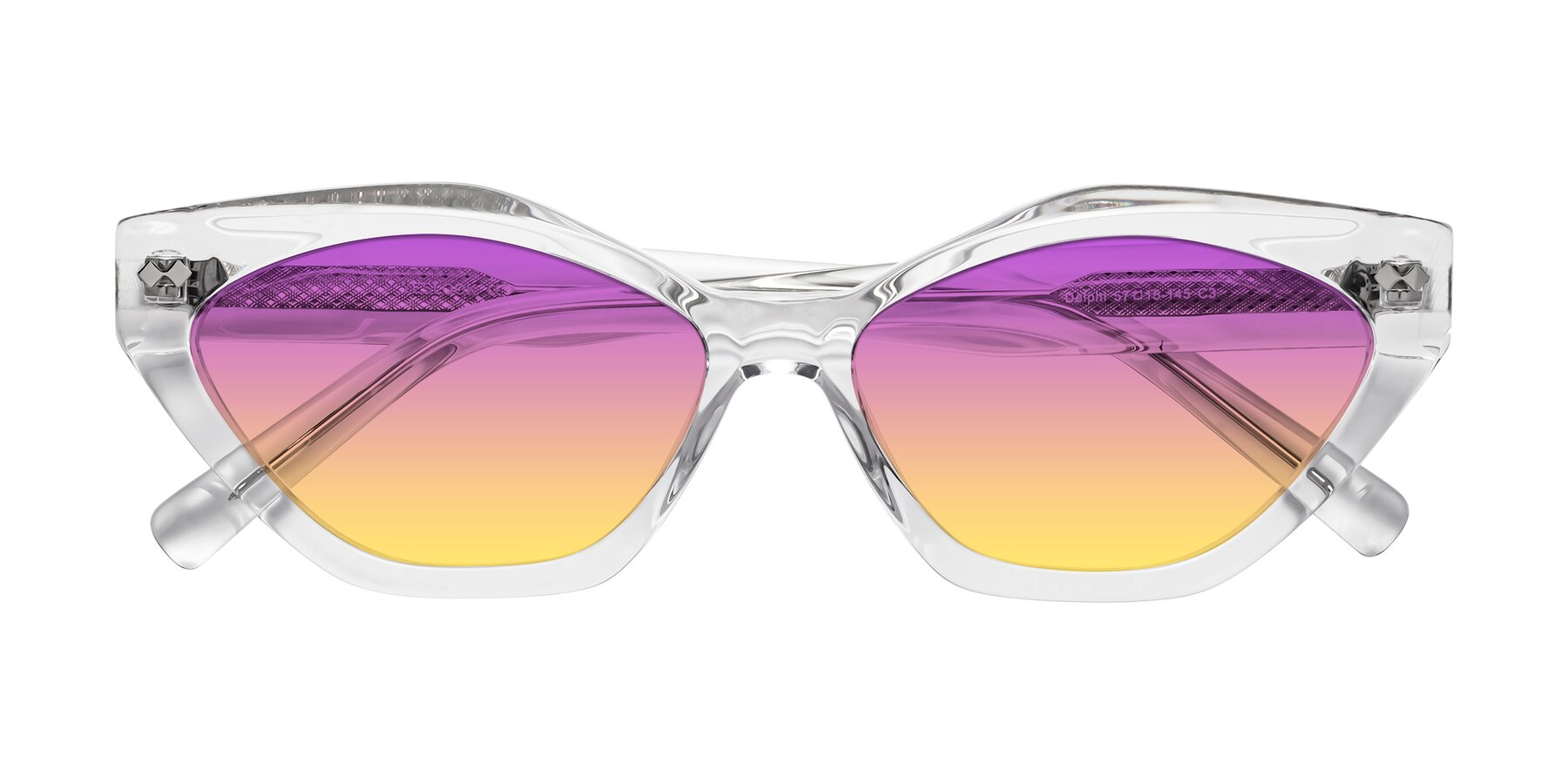 Folded Front of Delphi in Clear with Purple / Yellow Gradient Lenses