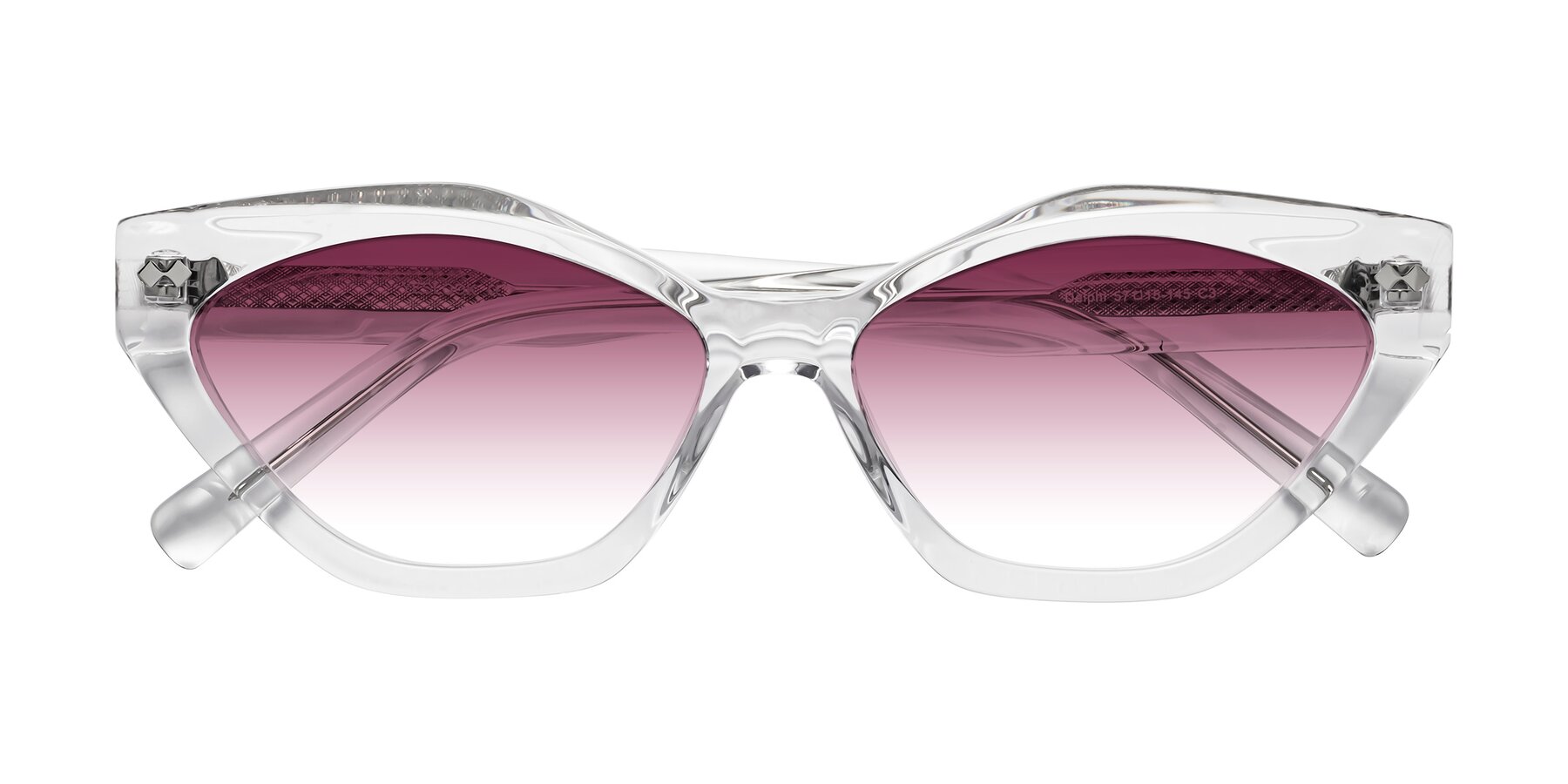 Folded Front of Delphi in Clear with Wine Gradient Lenses