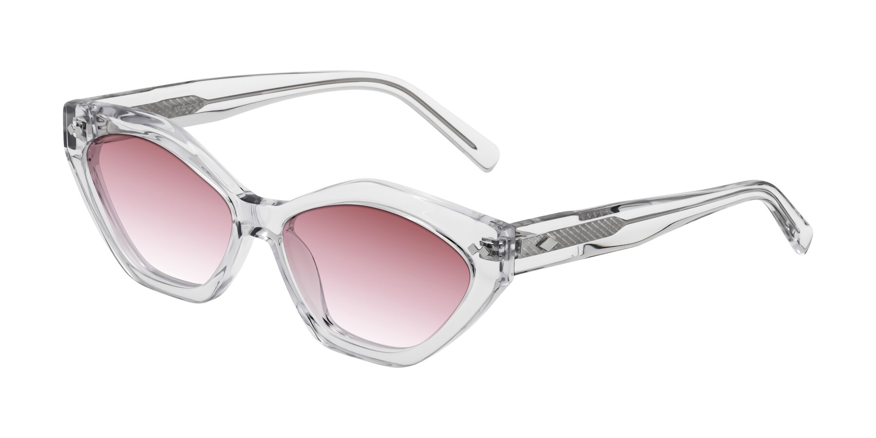 Angle of Delphi in Clear with Garnet Gradient Lenses