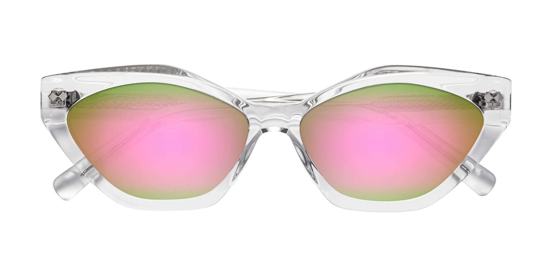 Folded Front of Delphi in Clear with Pink Mirrored Lenses