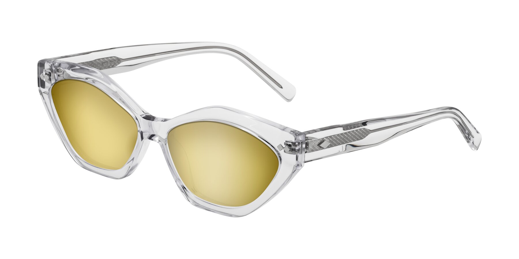 Angle of Delphi in Clear with Gold Mirrored Lenses