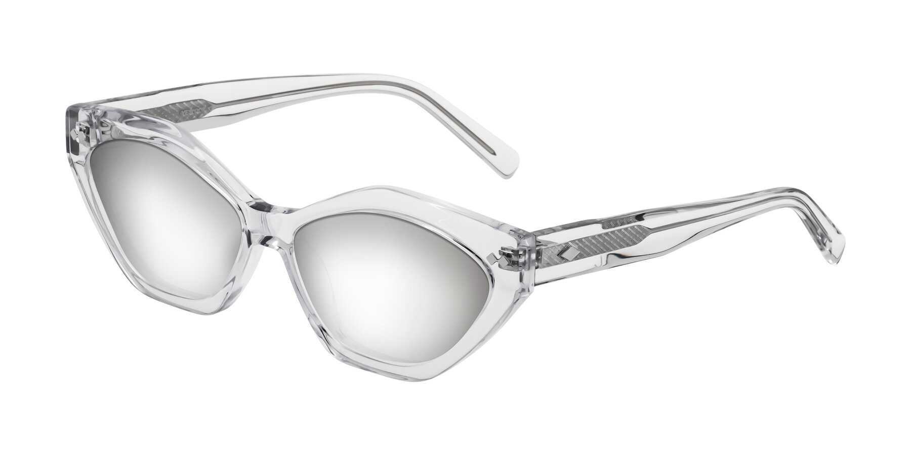 Angle of Delphi in Clear with Silver Mirrored Lenses