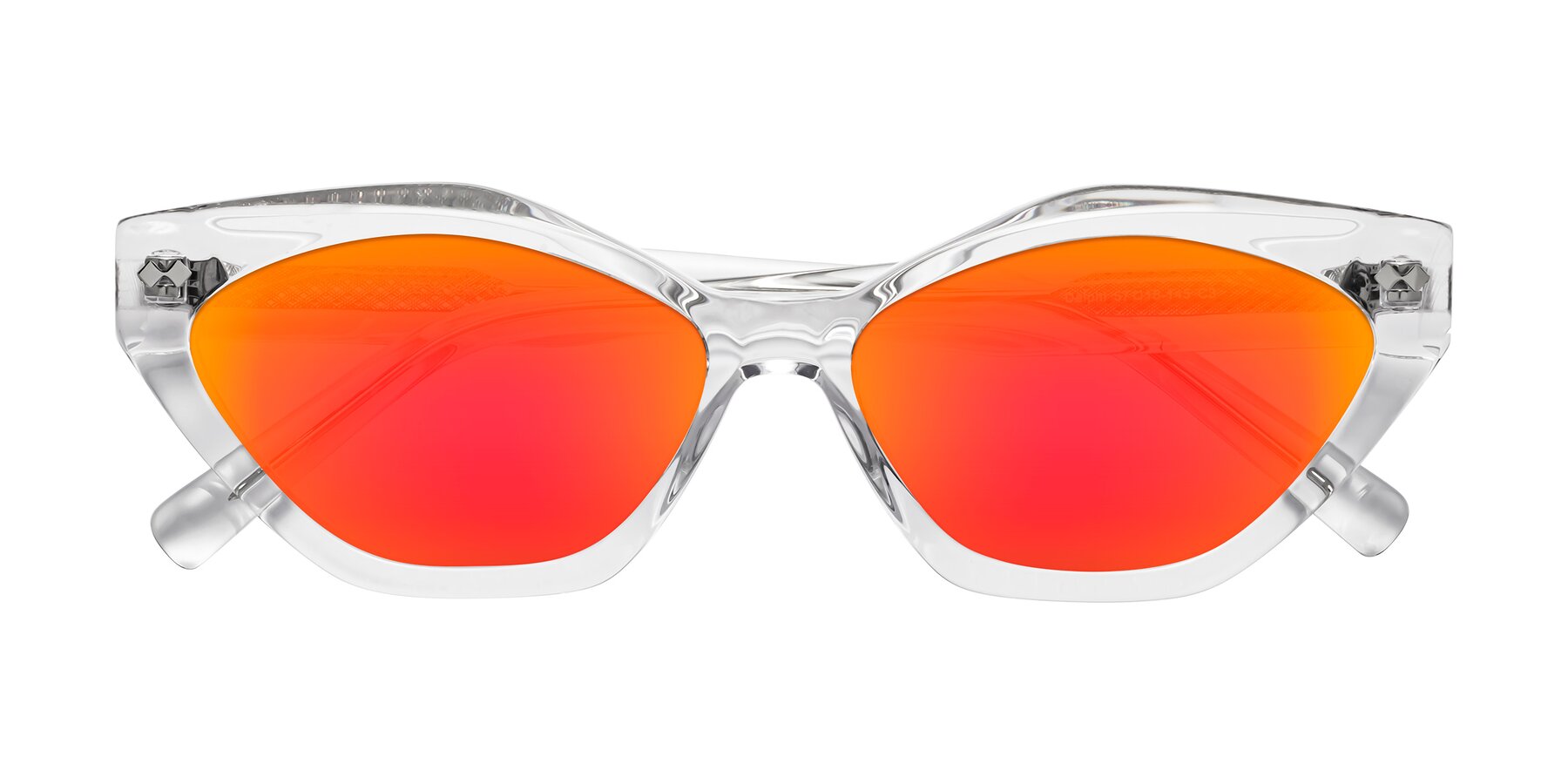 Folded Front of Delphi in Clear with Red Gold Mirrored Lenses