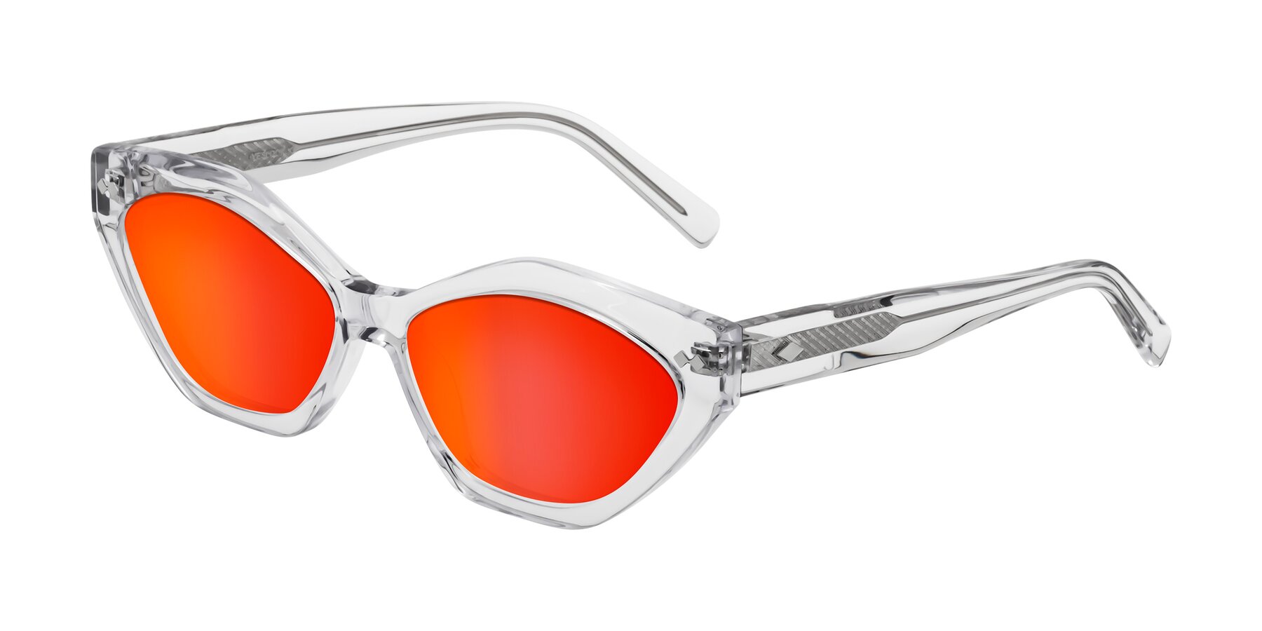 Angle of Delphi in Clear with Red Gold Mirrored Lenses