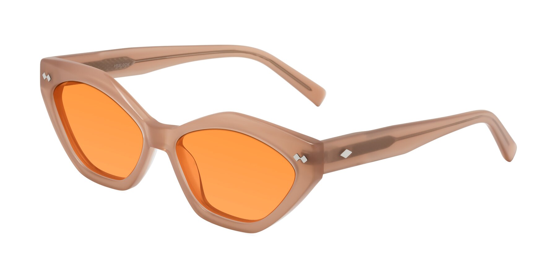 Angle of Delphi in Peach with Orange Tinted Lenses