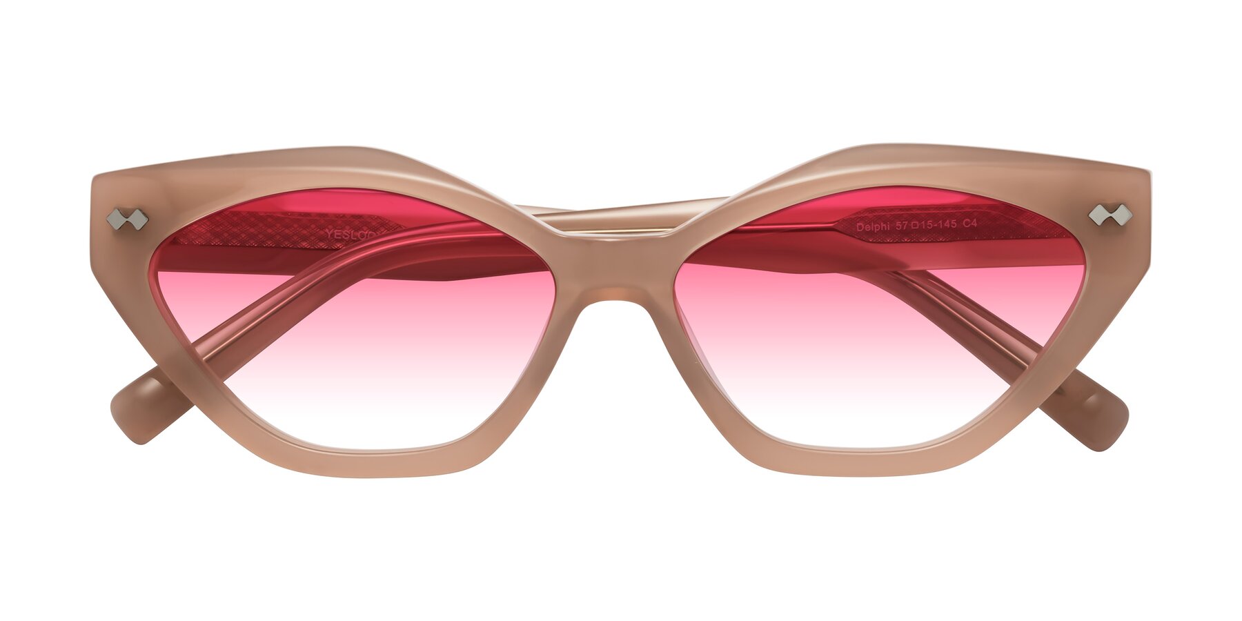 Folded Front of Delphi in Peach with Pink Gradient Lenses