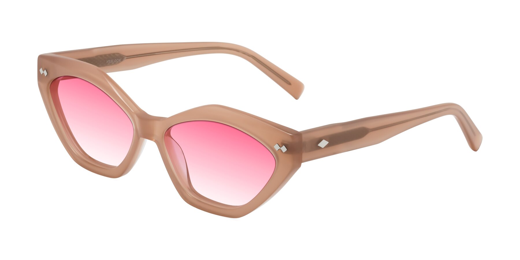 Angle of Delphi in Peach with Pink Gradient Lenses