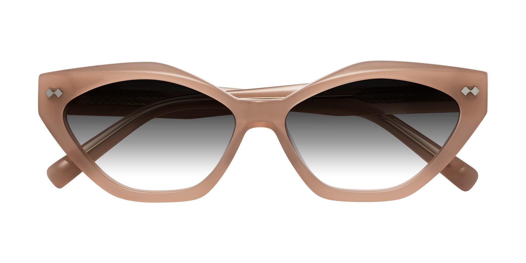 Folded Front of Delphi in Peach with Gray Gradient Lenses