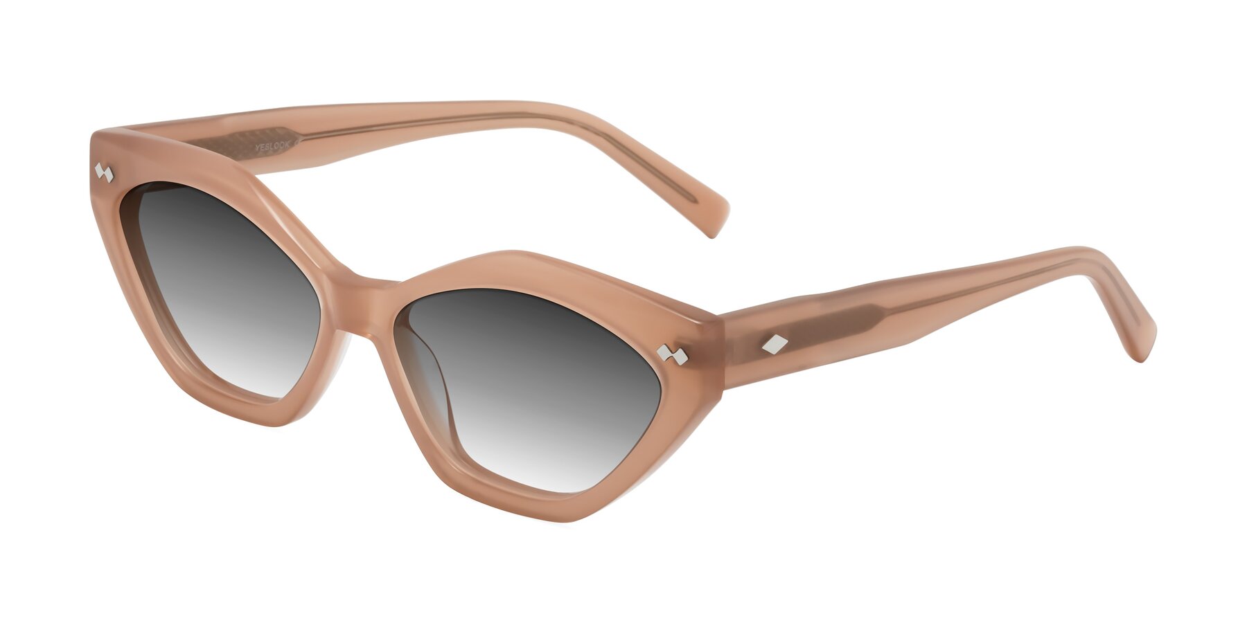 Angle of Delphi in Peach with Gray Gradient Lenses