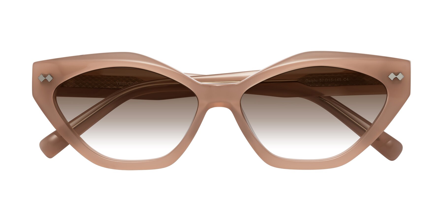 Folded Front of Delphi in Peach with Brown Gradient Lenses