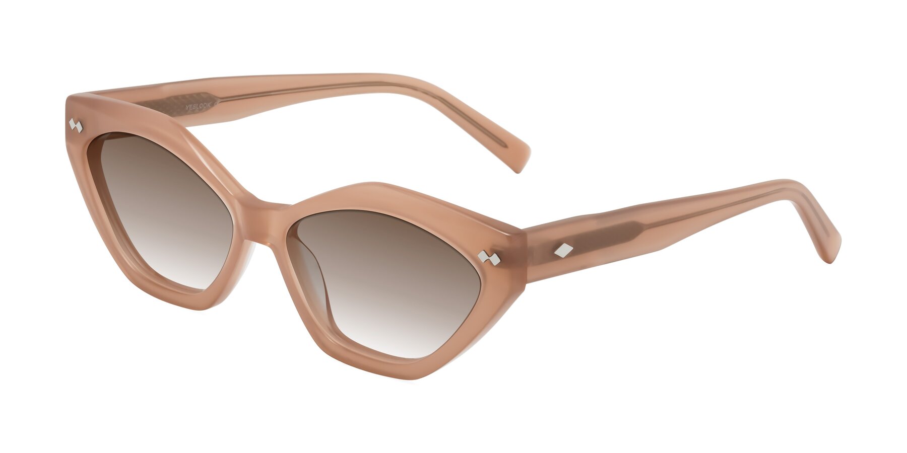 Angle of Delphi in Peach with Brown Gradient Lenses