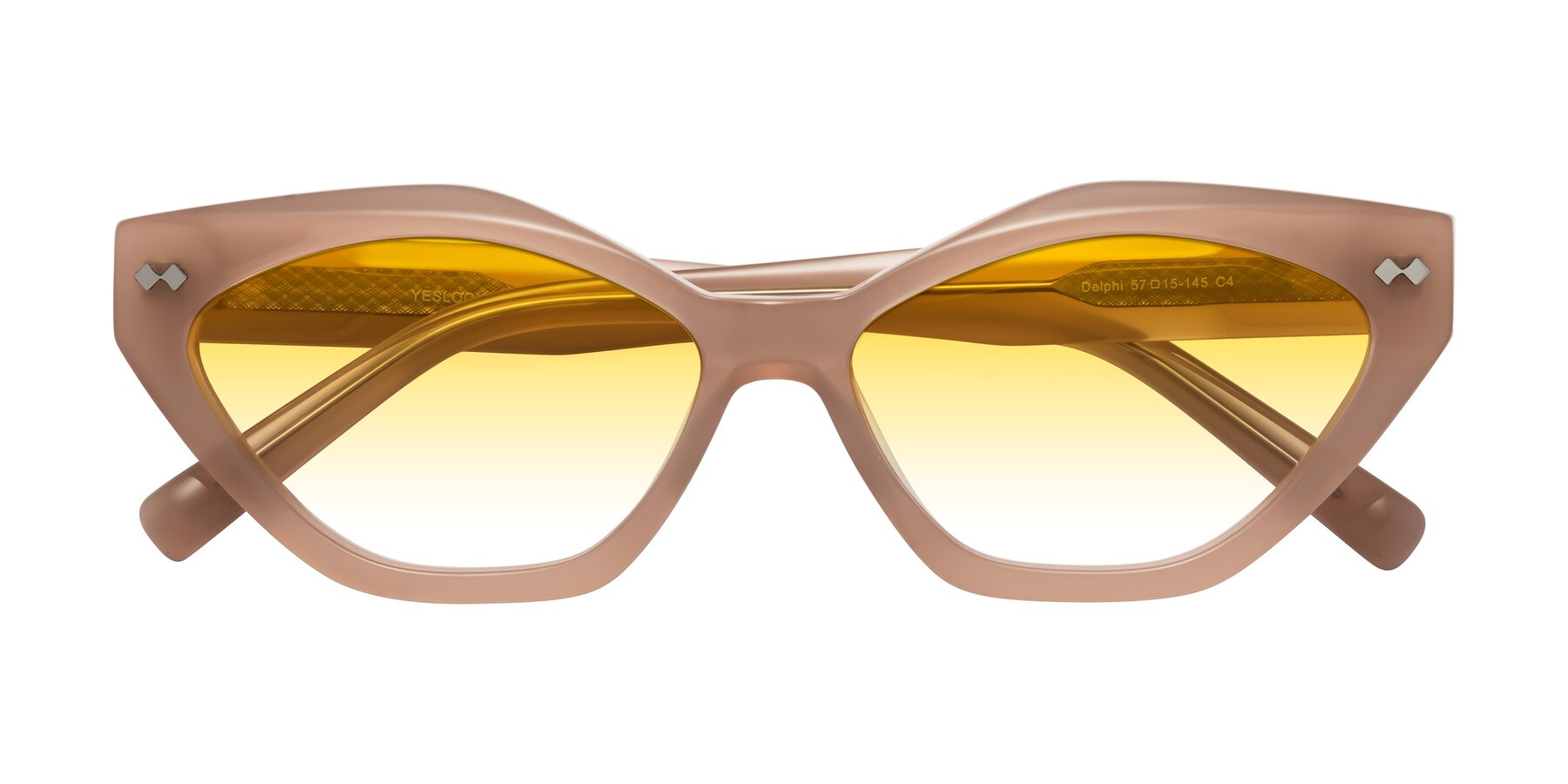 Folded Front of Delphi in Peach with Yellow Gradient Lenses