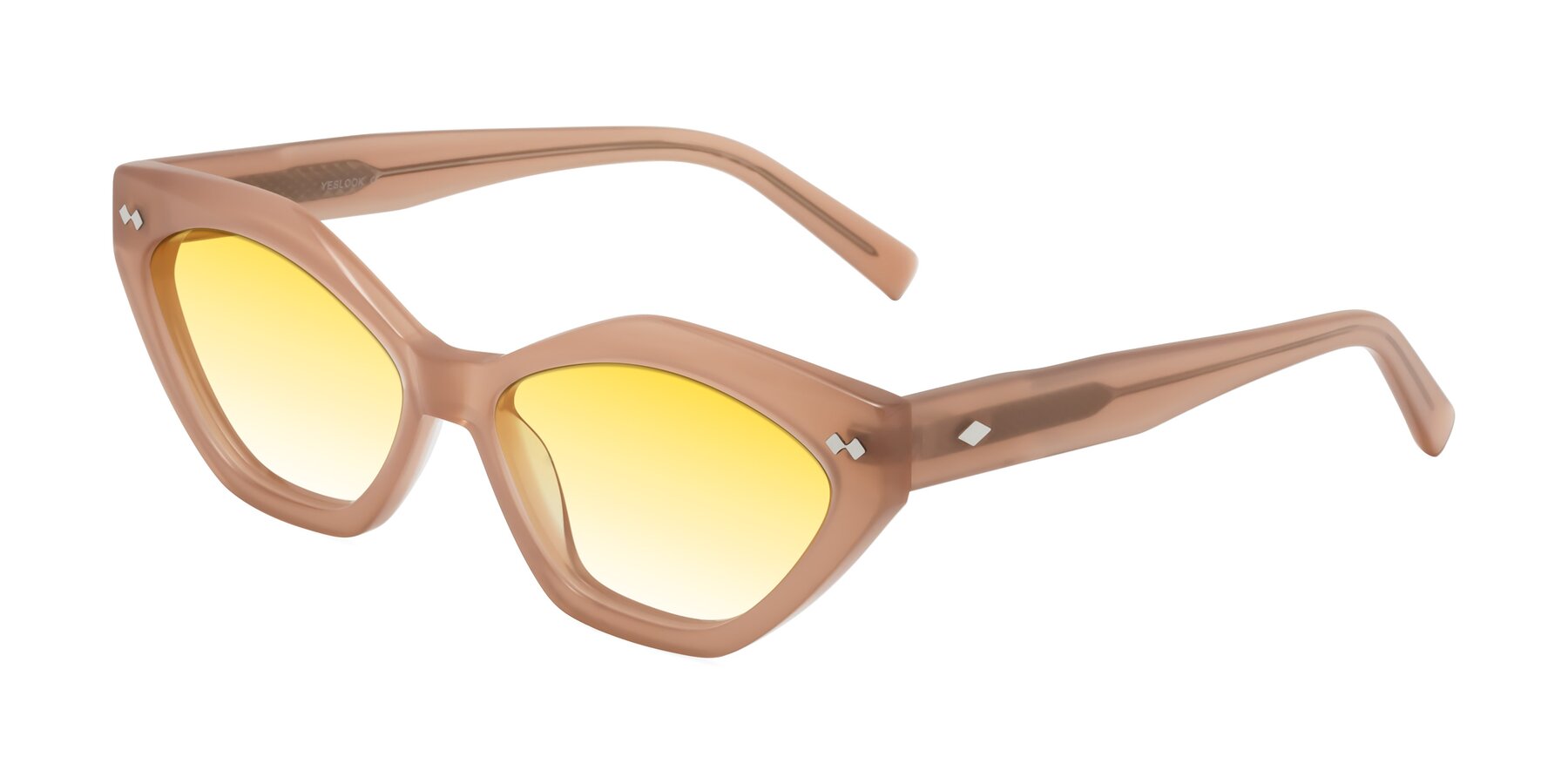 Angle of Delphi in Peach with Yellow Gradient Lenses