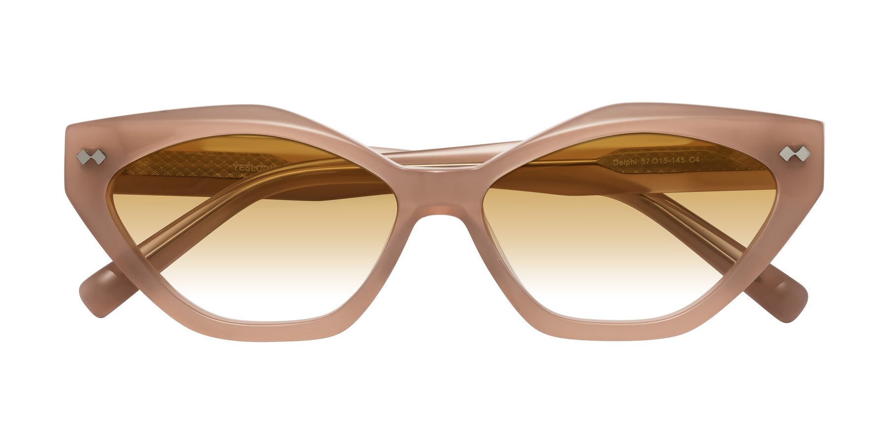 Folded Front of Delphi in Peach with Champagne Gradient Lenses