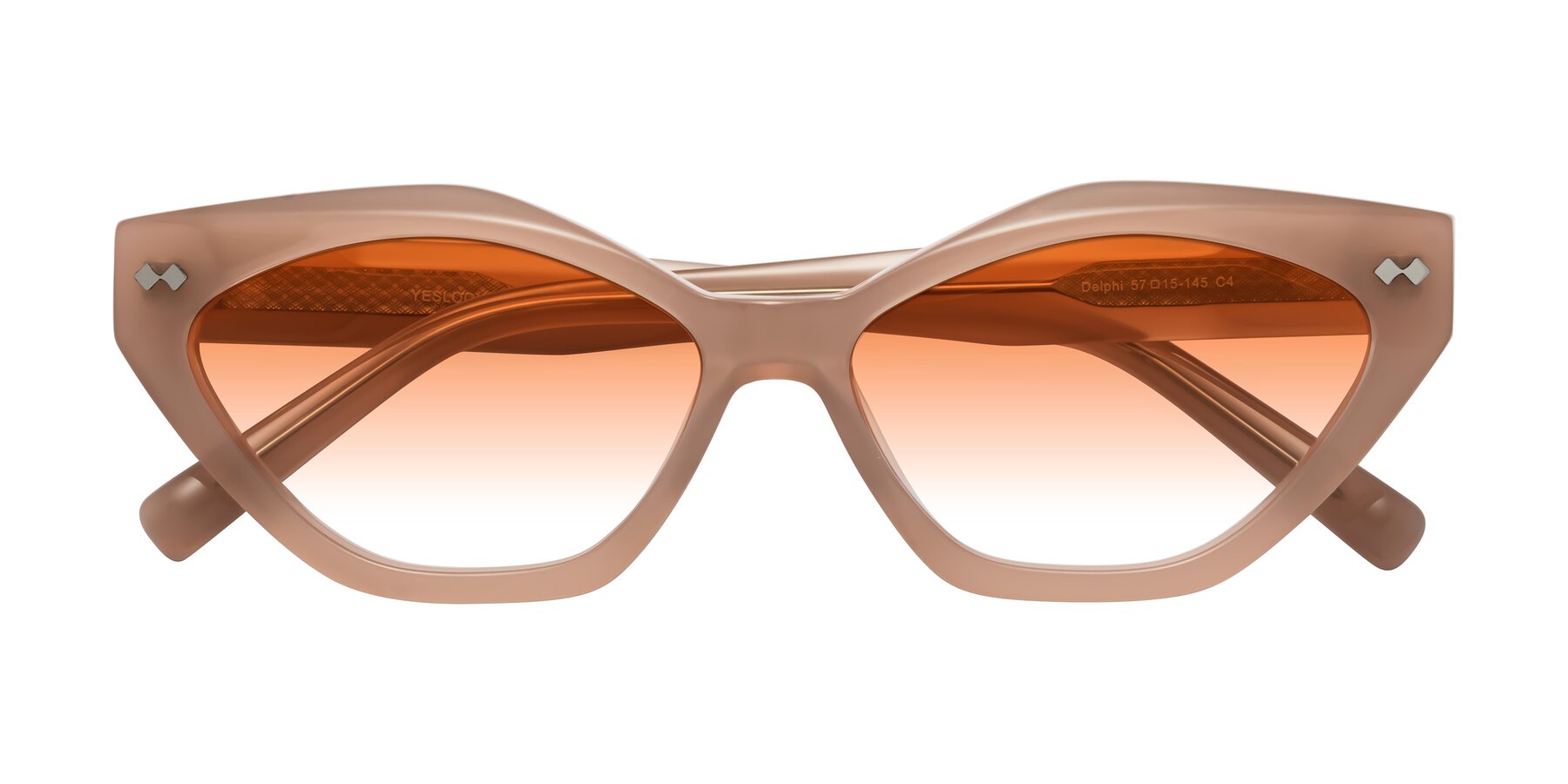 Folded Front of Delphi in Peach with Orange Gradient Lenses