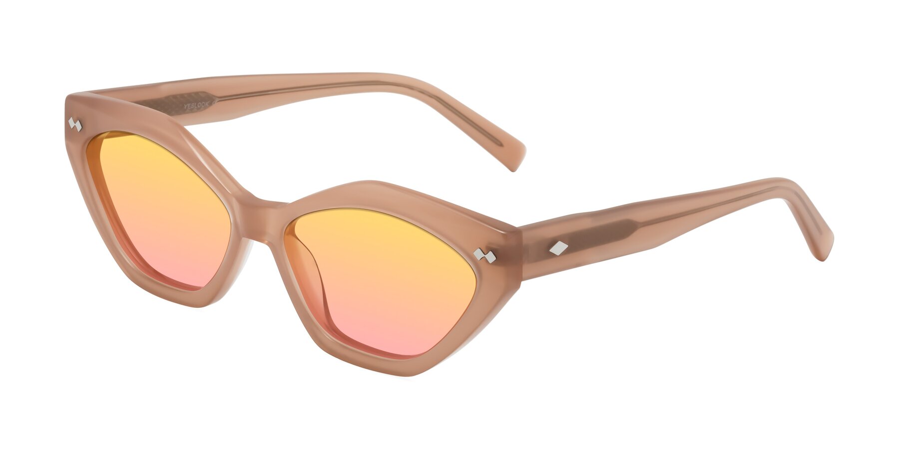 Angle of Delphi in Peach with Yellow / Pink Gradient Lenses
