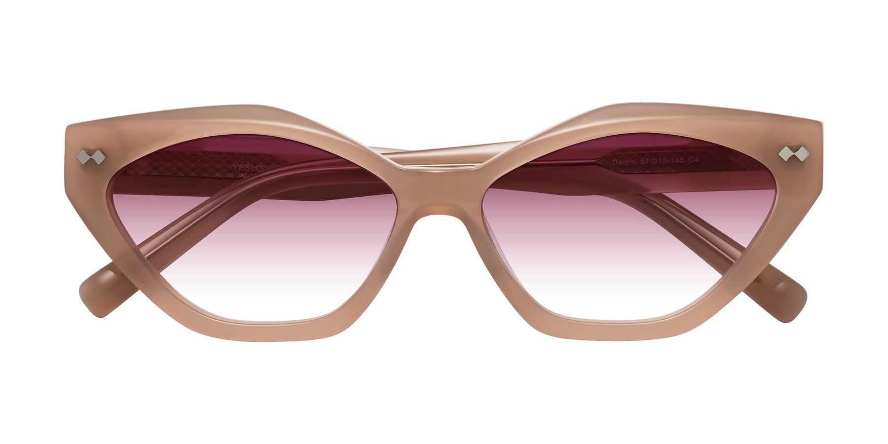 Folded Front of Delphi in Peach with Wine Gradient Lenses