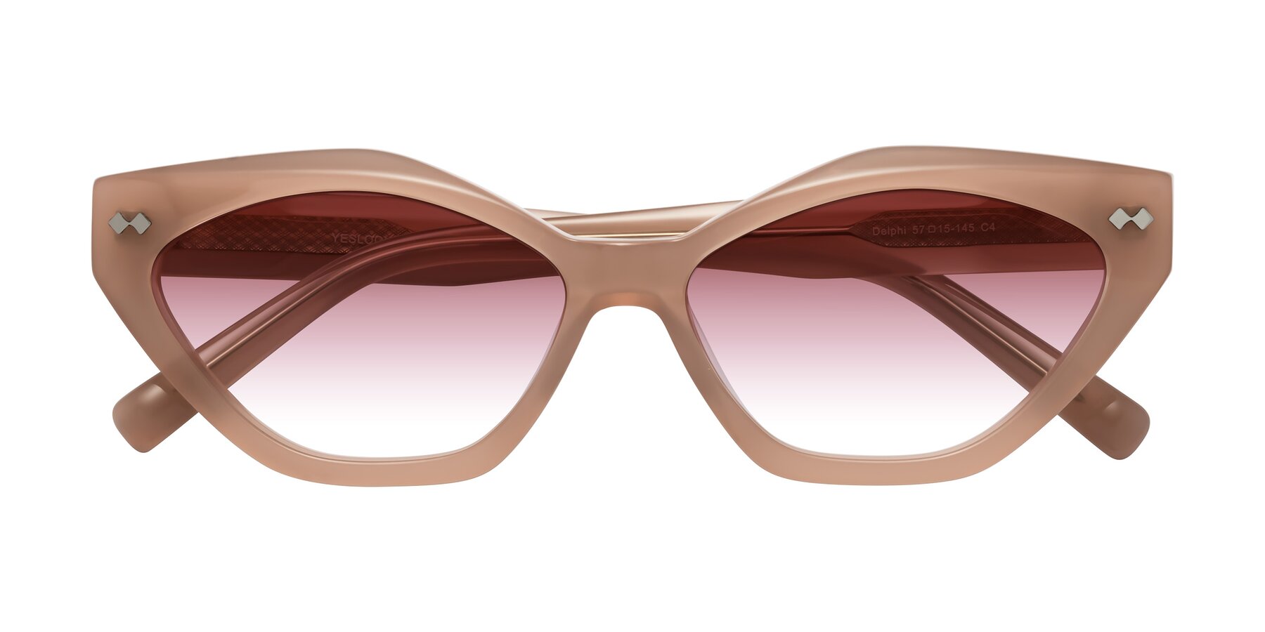 Folded Front of Delphi in Peach with Garnet Gradient Lenses