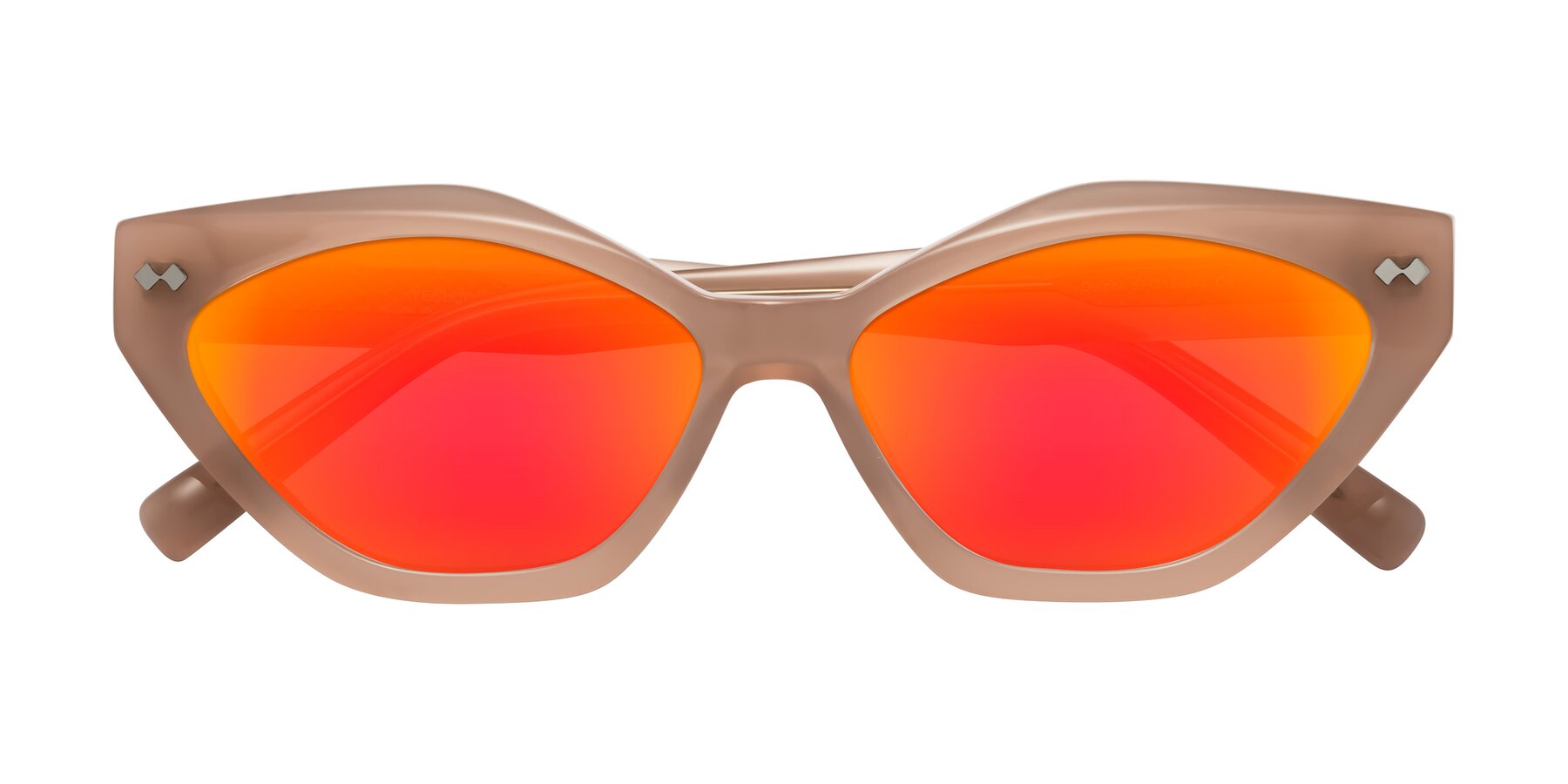 Folded Front of Delphi in Peach with Red Gold Mirrored Lenses