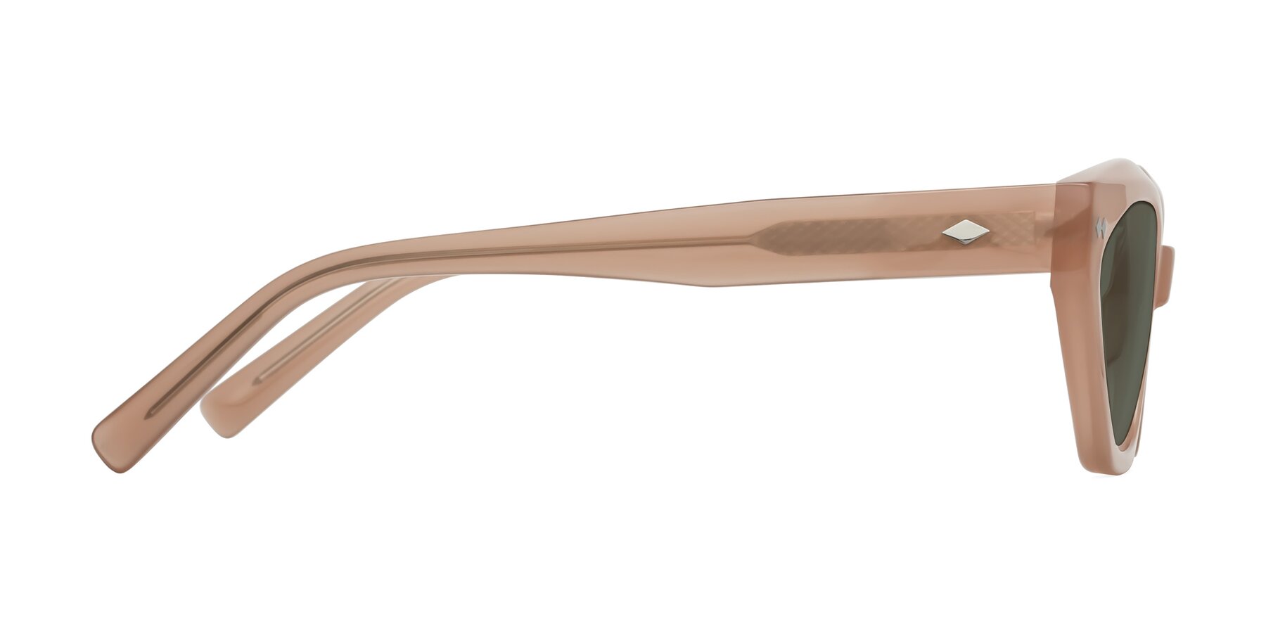 Side of Delphi in Peach with Gray Polarized Lenses