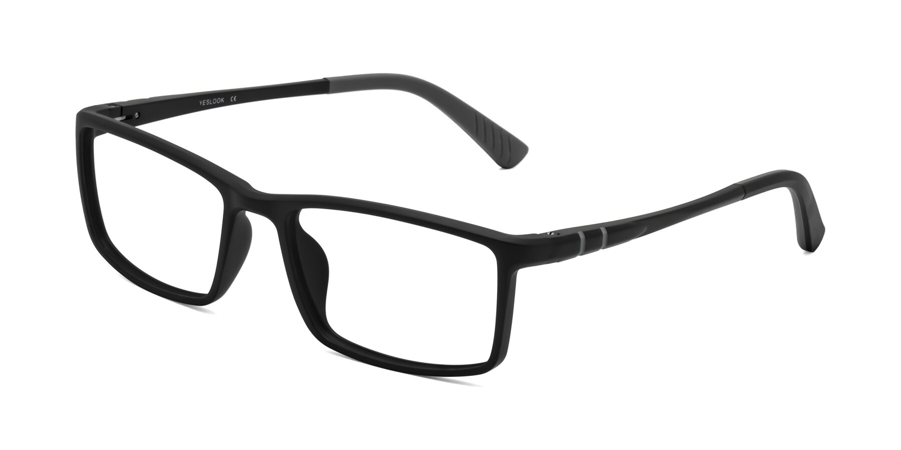 Angle of Kordii in Matte Black-Gray with Clear Eyeglass Lenses
