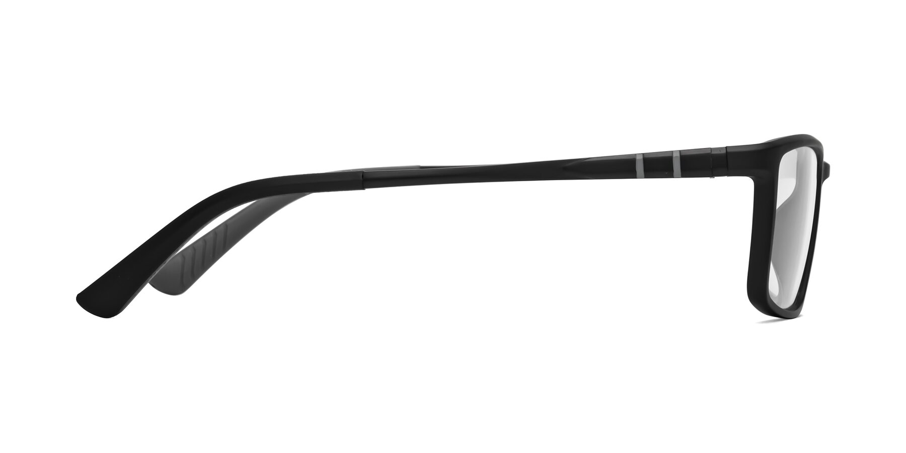Side of Kordii in Matte Black-Gray with Clear Eyeglass Lenses