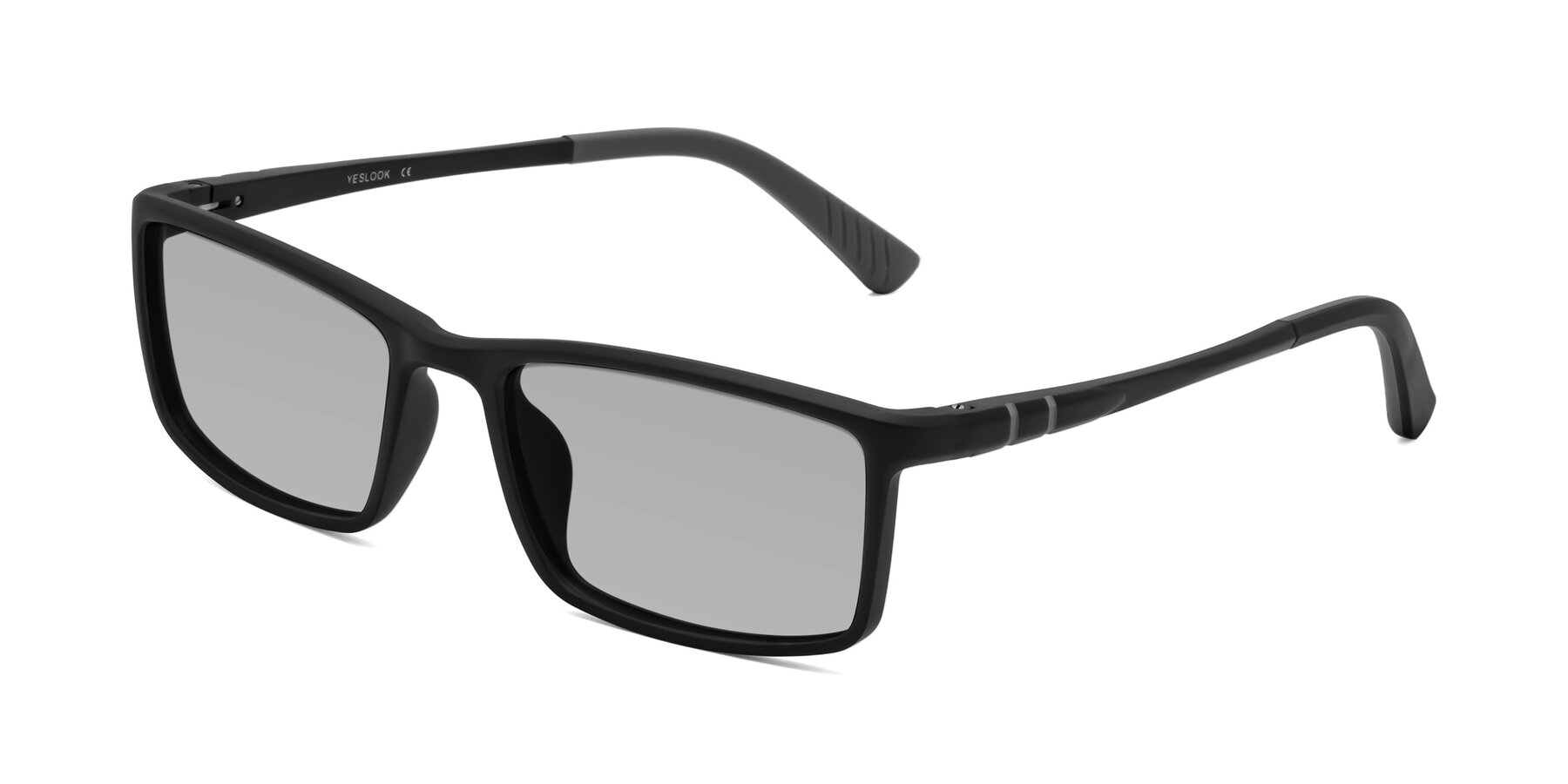Angle of Kordii in Matte Black-Gray with Light Gray Tinted Lenses