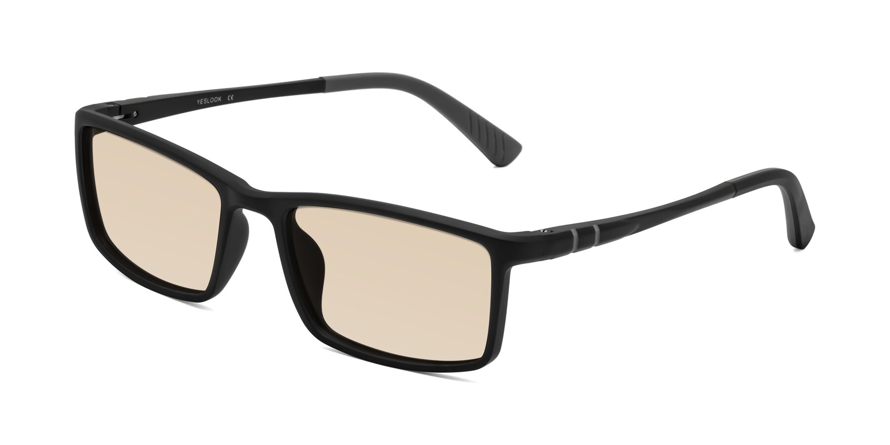 Angle of Kordii in Matte Black-Gray with Light Brown Tinted Lenses