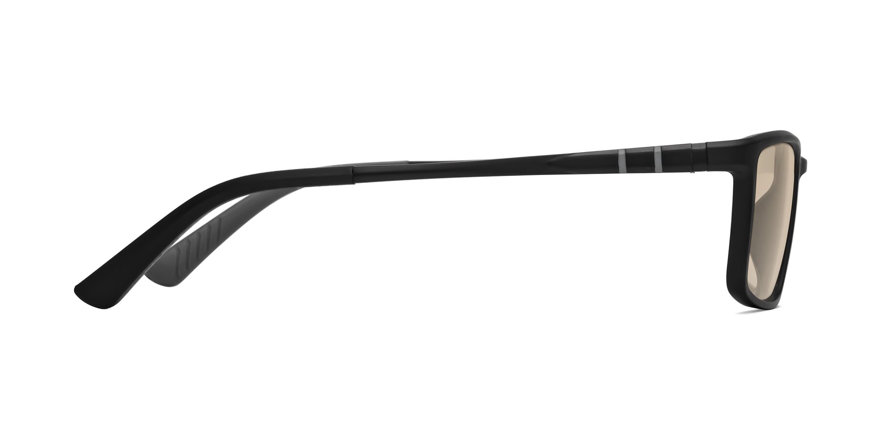 Side of Kordii in Matte Black-Gray with Light Brown Tinted Lenses