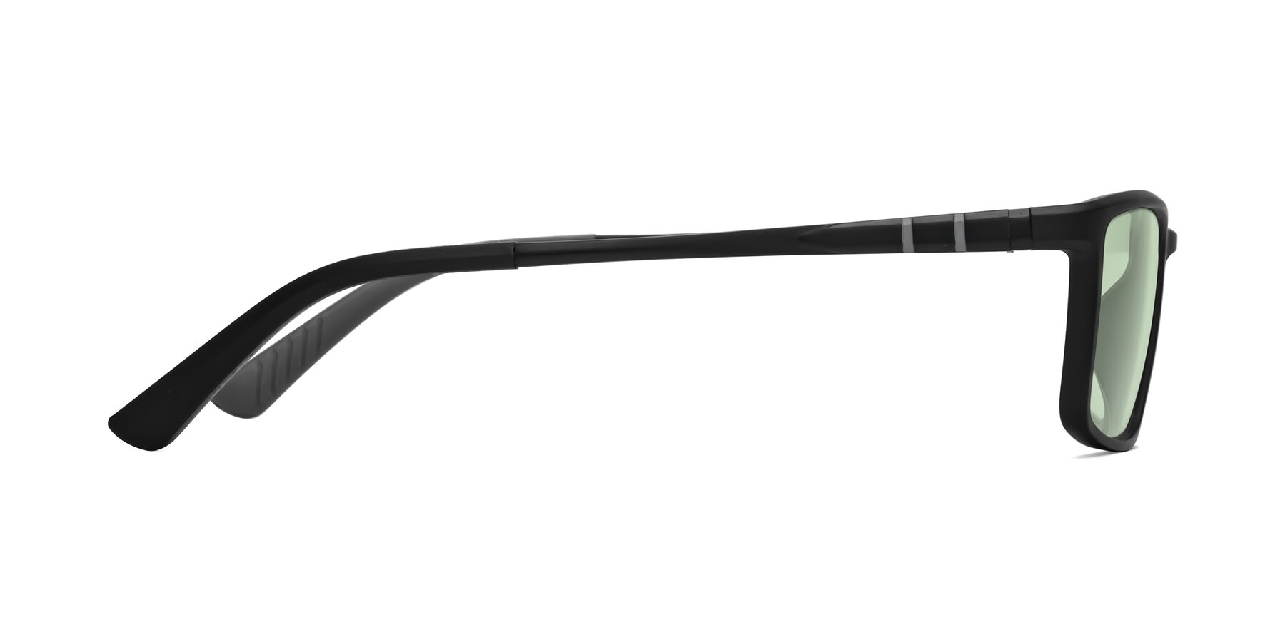 Side of Kordii in Matte Black-Gray with Light Green Tinted Lenses